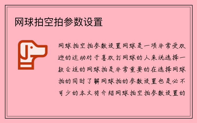 网球拍空拍参数设置