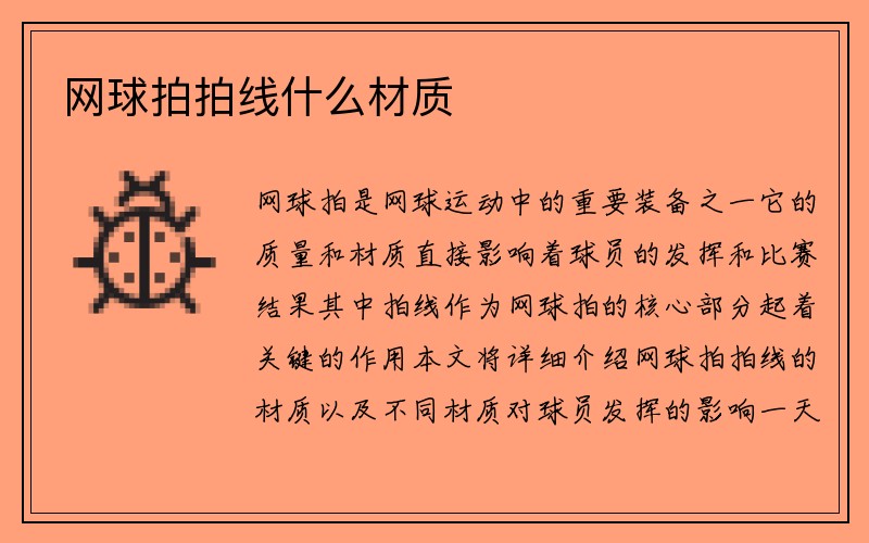 网球拍拍线什么材质